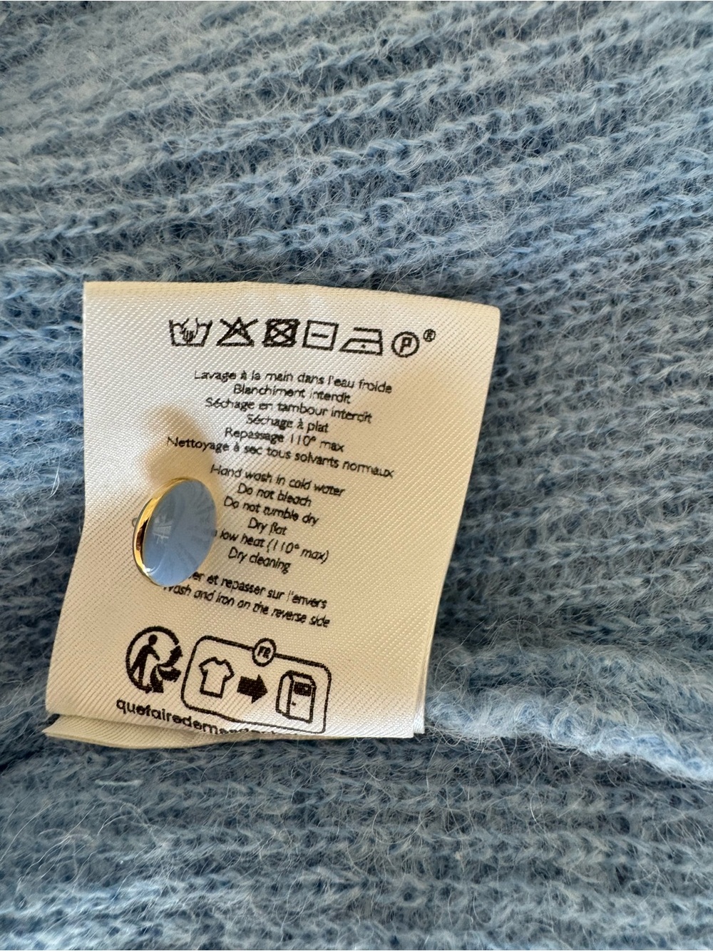 Sezane NWT Sky Blue Barry Mohair Cardigan - Picture 4 of 8